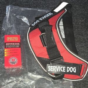 Service Dog Red Harness With Id Cards Size Medium